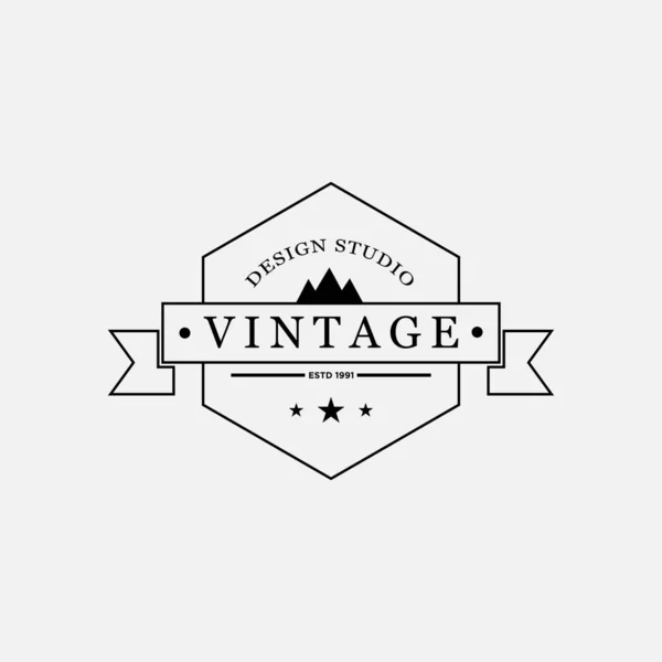 Schwarz Weiße Vintage Logo Design Vorlage — Stockvektor