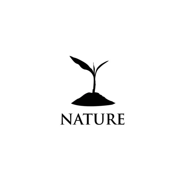 Logo Design Vorlage Mit Silhouettenfarbenen Kleinen Pflanzensymbolen — Stockvektor