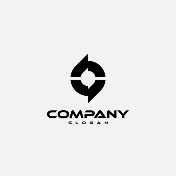 Siyah Yuvarlak Simgeli Logo Tasarım Şablonu — Stok Vektör