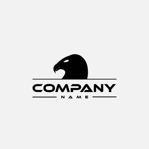 Modelo Design Logotipo Com Ícone Cabeça Águia Preta —  Vetores de Stock