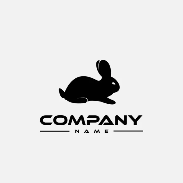 Modelo Design Logotipo Com Ícone Animal Coelho Preto —  Vetores de Stock