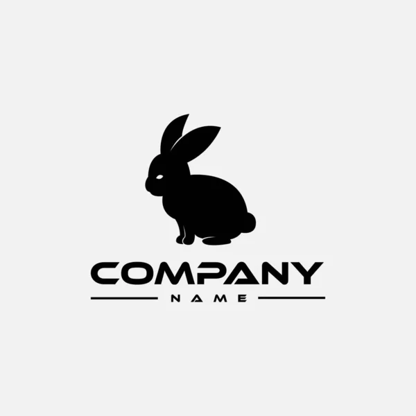 Modelo Design Logotipo Com Ícone Animal Coelho Preto —  Vetores de Stock