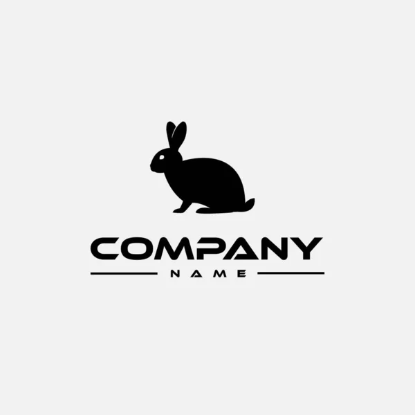 Logo Tasarım Şablonu Siyah Tavşan Hayvan Simgesi Ile — Stok Vektör
