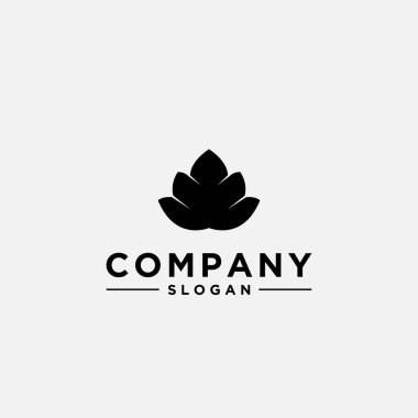 Siyah zambak simgesiyle logo tasarım şablonu