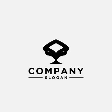 Siyah ağaç simgesiyle logo tasarım şablonu