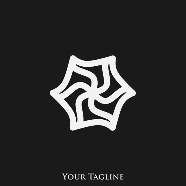 Modelo Design Logotipo Com Formato Ícone Abstrato Geométrico Preto Branco — Vetor de Stock