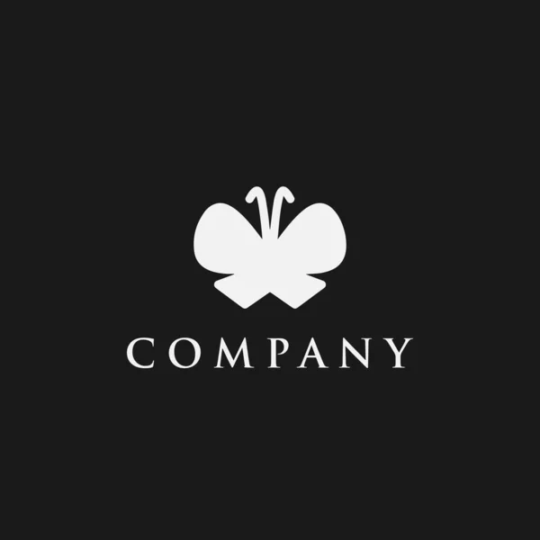 Logo Design Template Black White Butterfly Icon — Stock Vector