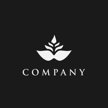 Logo tasarım şablonu, siyah ve beyaz zambak açan ikon, çizgi sanatı tarzı