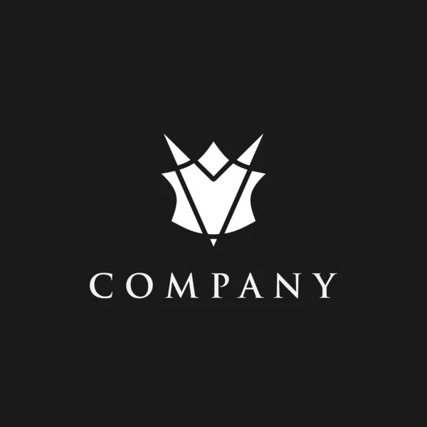 Szablon Projektu Logo Geometryczną Prostą Ikoną Rogu Czarno Biały — Wektor stockowy