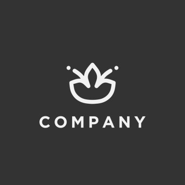 Logo tasarım şablonu, zarif siyah beyaz zambak ikonu