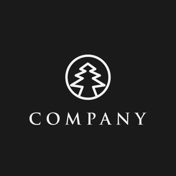 Logo Design Template Black White Cypress Icon — Stock Vector