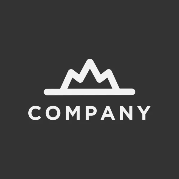 Modelo Design Logotipo Com Ícone Montanha Preto Branco — Vetor de Stock