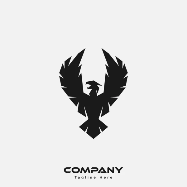 Plantilla Diseño Logotipo Con Iconos Phoenix Geométricos Negros — Vector de stock