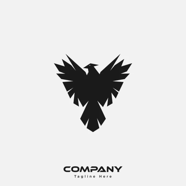 Plantilla Diseño Logotipo Con Iconos Phoenix Geométricos Negros — Vector de stock