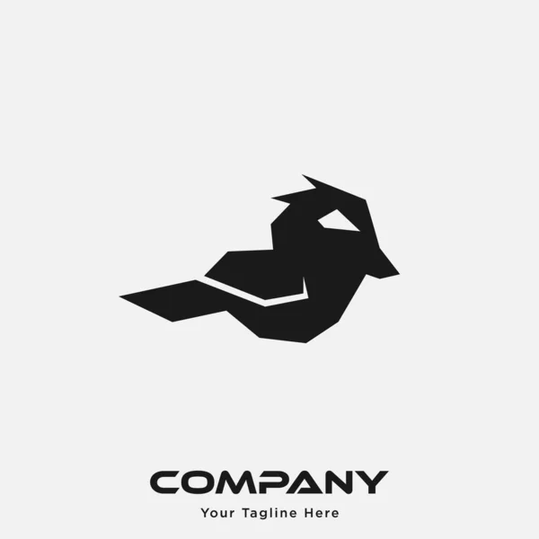 Logo Design Template Black Geometric Birds Icons — Stock Vector