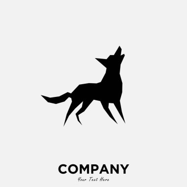 Logo tasarım şablonu, siyah köpek simgesi ile