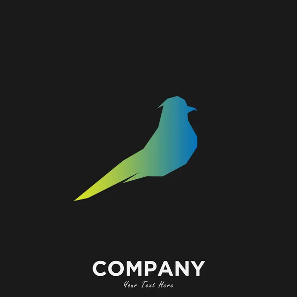 Plantilla Diseño Del Logo Con Icono Pájaro Azul Minimalista — Vector de stock