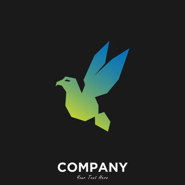 Plantilla Diseño Del Logo Con Icono Pájaro Azul Minimalista — Vector de stock