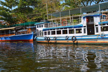 Alleppey Kanalları boyunca demirlemiş Shikara teknelerinin görüntüleri durgun turizmiyle ünlüdür.. 