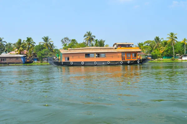 Alleppey Bir Yüzen Evde Seyahat Etmek Başlı Başına Büyüleyici Bir — Stok fotoğraf