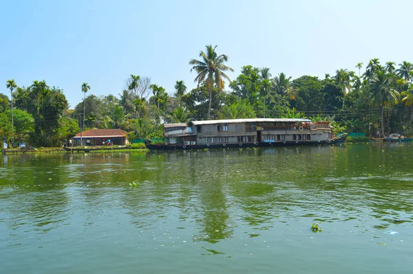 Prachtig Beeld Van Schilderachtige Schoonheid Van Aleppey Met Backwaters Backwaters — Stockfoto