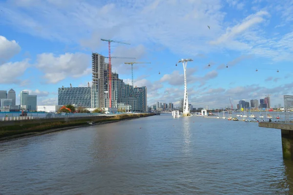 Londýn Panorama Emiráty Skylink Proti Modré Obloze — Stock fotografie