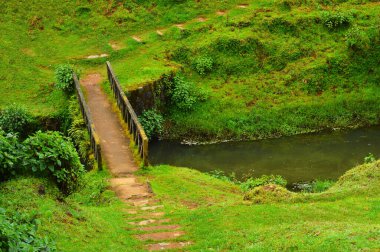 Bir derenin üzerinde küçük tarihi bir köprü. Köprüdeki yosun ve bitki büyümesi köprünün ne kadar eski olabileceğini gösteriyor. Hindistan 'da İngiliz döneminde inşa edilmiş. Bu Nilgiri 'lerin önemli bir simgesidir..