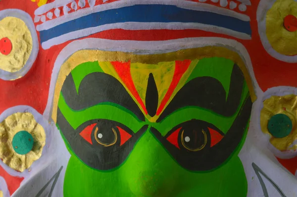 Kathakali is a major form of classical Indian dance. It is a story play genre of art, but one distinguished by the elaborately colorful make-up, costumes and face masks that the traditionally male actor-dancers wear. Kathakali is a Hindu performance