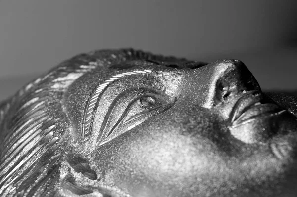Металлическое Лицо Статуи Господина Шивы Шива Известен Разрушитель Внутри Тримурти — стоковое фото