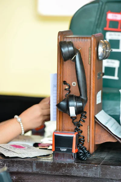 Beautiful Antique Black Telephone — Stock Photo, Image