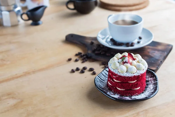 Thai Kuchen Samt Roter Torte Kekse Mit Rotem Kuchen Auf — Stockfoto