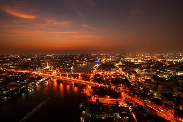 Stadtbild Blick Auf Den Fluss Chao Praya Blick Auf Den — Stockfoto