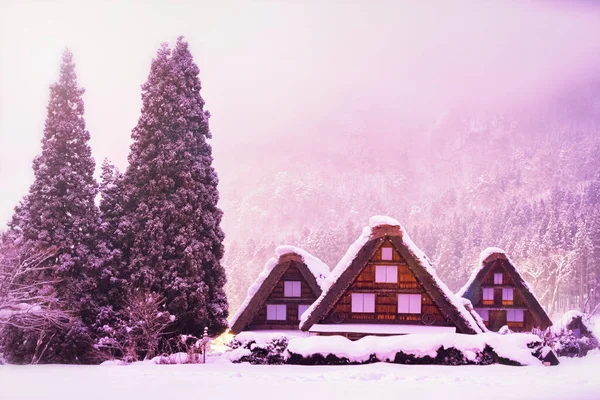 Die Landschaft Japans Das Historische Dorf Shirakawago Winter Shirakawa Ist — Stockfoto