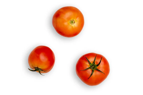 Close Tomates Frescos Fundo Branco Tomate Sobre Fundo Branco Isolado — Fotografia de Stock