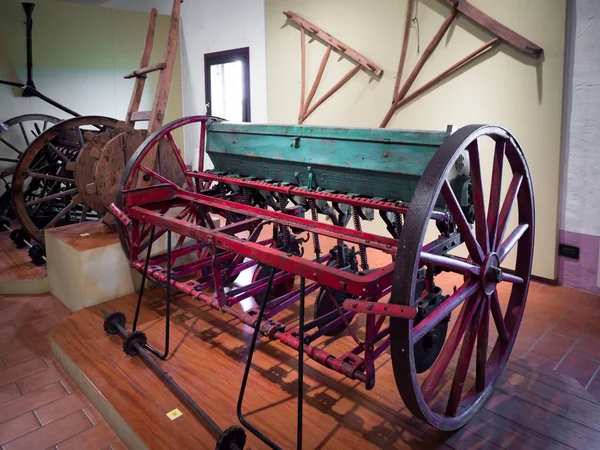 Carceri Italy April 2018 Ancient Agricultural Tool Sowing Corn Museum — Stock Photo, Image