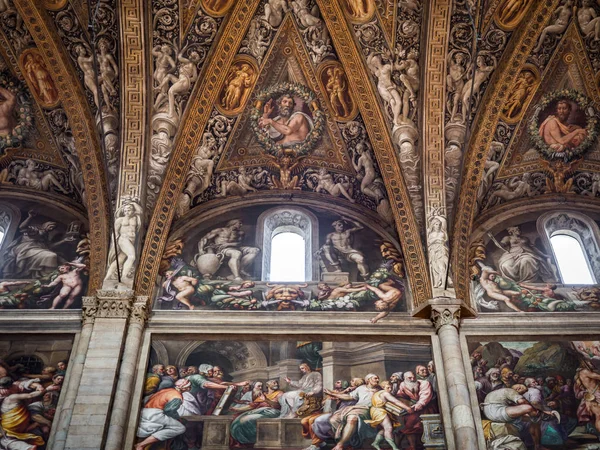 Parma Italia Abril 2018 Detalle Los Maravillosos Frescos Renacentistas Catedral — Foto de Stock