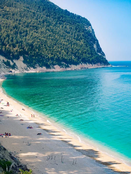 Maravillosa Incontaminada Playa San Michele Sirolo Monte Conero Italia — Foto de Stock