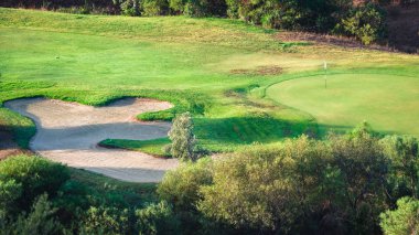 Ayrıntı golf sahasının Villasimius, Sardunya, İtalya.