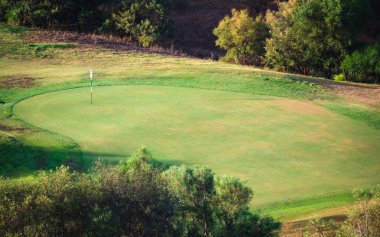 Ayrıntı golf sahasının Villasimius, Sardunya, İtalya.