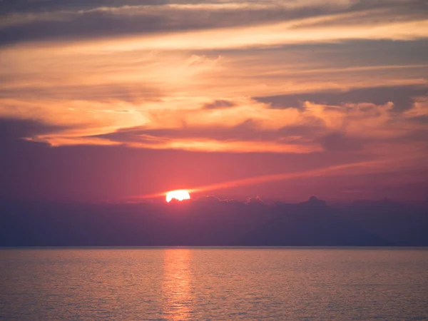 Maravillosa Puesta Sol Mar Paisaje Italiano — Foto de Stock