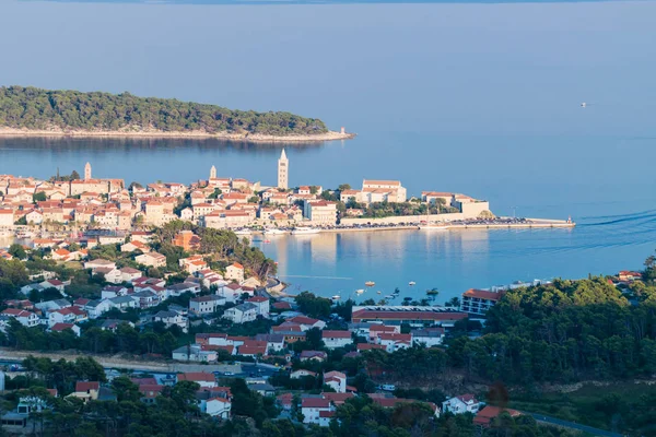 View Town Rab Croatian Tourist Resort Famous Its Four Bell — Stock Photo, Image