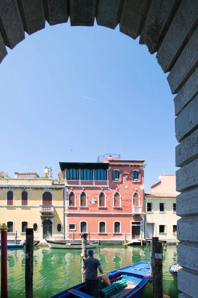 Chioggia Vislumbra Desde Las Arcadas Largo Los Canales — Foto de Stock