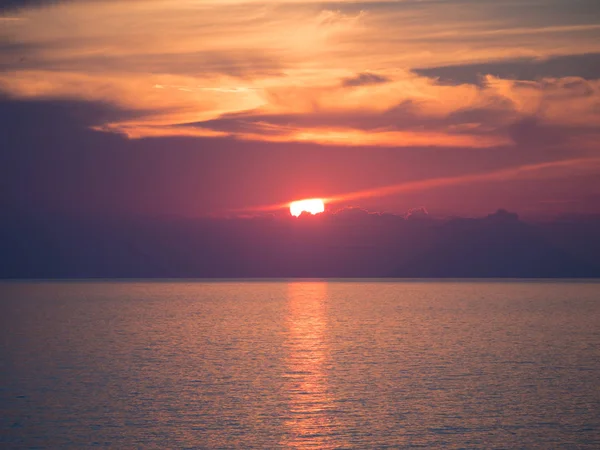 Maravillosa Puesta Sol Mar Paisaje Italiano — Foto de Stock