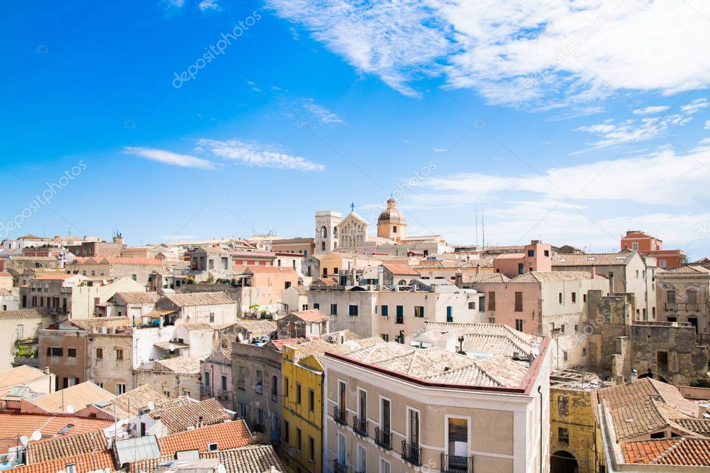 View of Cagliari, capital of the region of Sardinia, Italy.