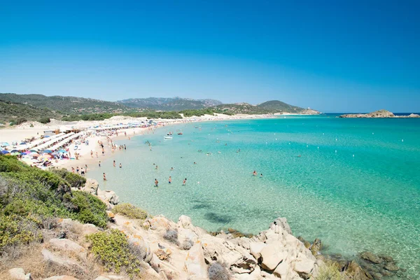 Panorama Las Maravillosas Playas Chia Cerdeña Italia — Foto de Stock