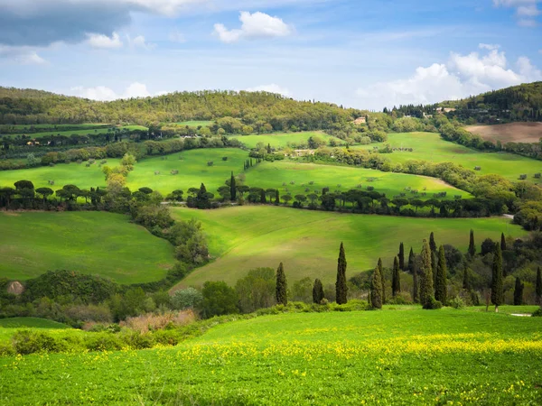 Toskanische Landschaft im Frühling. — Stockfoto