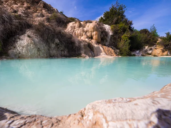 Natural swimming pool with thermal spring water. — Stock Photo, Image