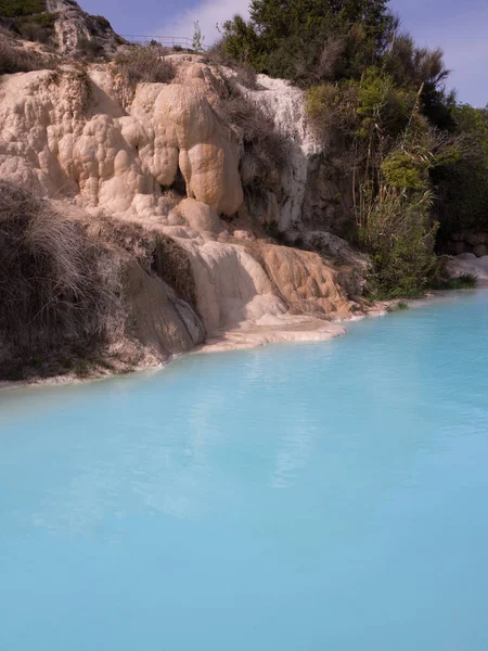 Natural swimming pool with thermal spring water.