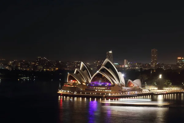 Harbour Sydney Australie Octobre 2018 Vue Nuit Opéra Sydney Centre — Photo