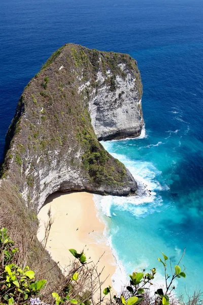 Huvudvy Över Kelingking Stranden Mest Fantastiska Platserna Nusa Penida Island — Stockfoto